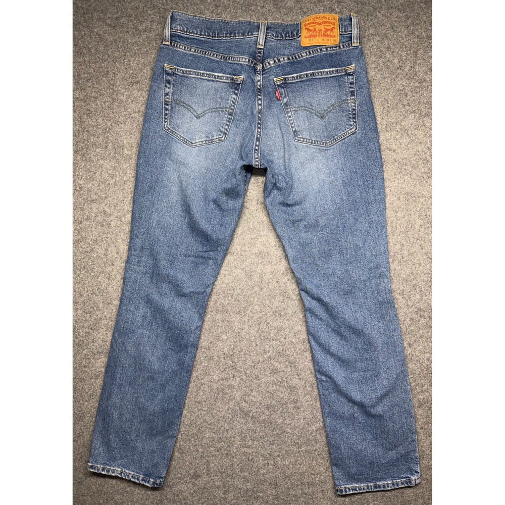 Levis 511 Jeans Mens 32x30 Slim Fit Blue Medium Wash Denim Distressed Streetwear - Picture 11 of 12